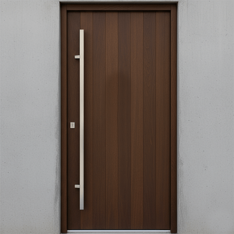 Moderne Haustür mit sicherem Türschloss als Beispiel für professionelle Schließtechnik